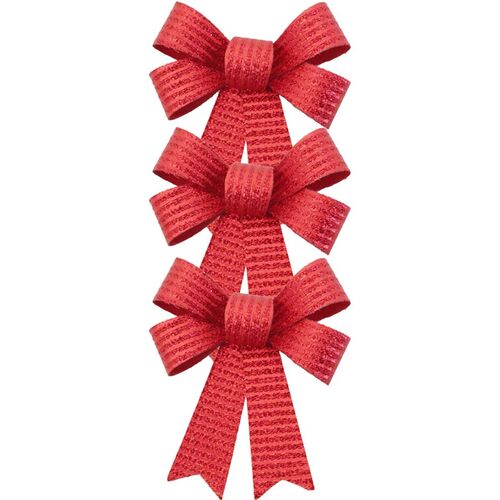 Deko-Schleifen 3 St�ck 10 x 12,7 cm Weihnachtsbaum-Deko Basteln Geschenk Deko