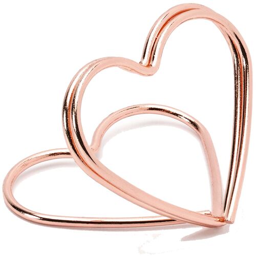 Tischkartenhalter Herzen Ros�gold 10 St�ck 2,5 cm f�r Hochzeit Geburtstag Fotohalter