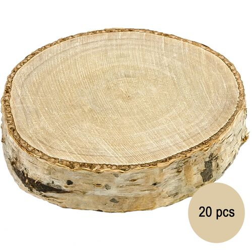Baumscheibe Birke 20 St�ck 4,5-6,5 x 1 cm Holzscheibe Tisch-Deko