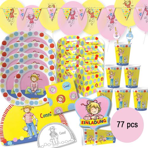Meine Freundin Conni XXL Party-Set 77-tlg. f�r Kinder Tisch-Deko