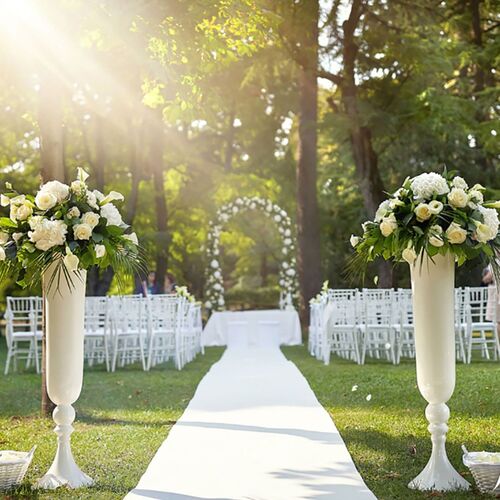 Wei�er Teppich 1 x 15 m VIP Party-Zubeh�r wei�er L�ufer aus Vlies Hochzeit