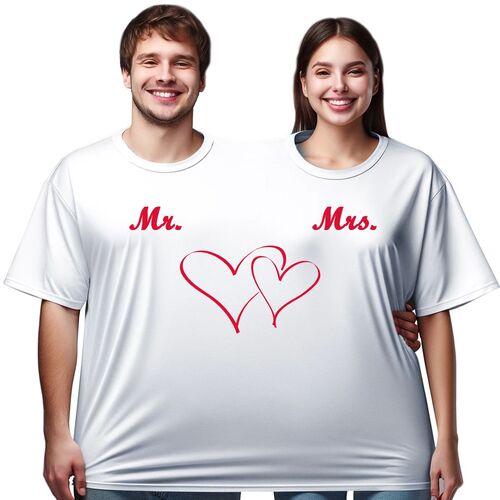 Doppel T-Shirt f�r 2 Personen Mr. & Mrs. Partyspa� f�r Geburtstage & Hochzeiten