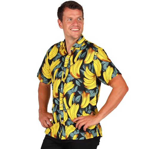 Hawaiihemd mit Bananen-Motiv f�r Herren l�ssiges Urlaubs-Outfit Sommer