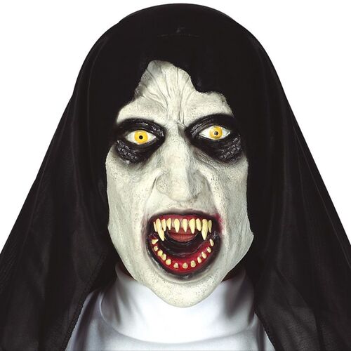 B�se Nonne Maske Halloween Screaming Nun aus Latex f�r Erwachsene