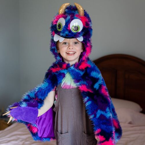 Monster Kost�m Crazy Sulley Blau-Lila mit Wackelaugen f�r Kinder