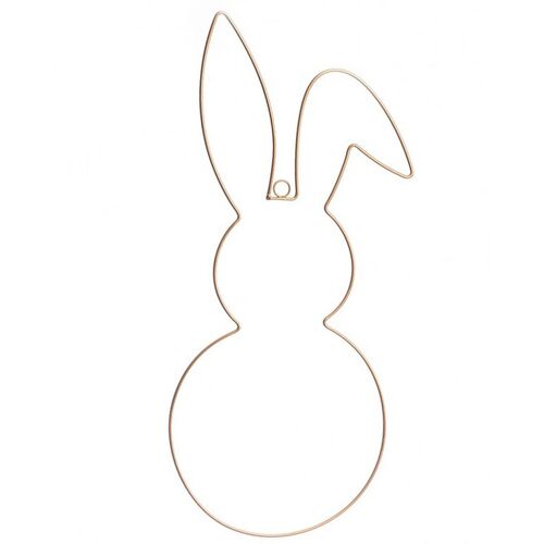 Wandkranz Hase Ostern Gold aus Metall 25 x 59 cm zum Basteln & Dekorieren