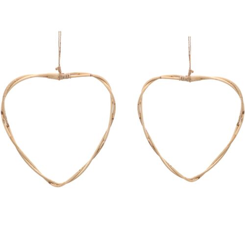 Rattan-Herzen 2 St�ck 29 und 27 cm Kranz zum Dekorieren & Basteln Deko Hochzeit