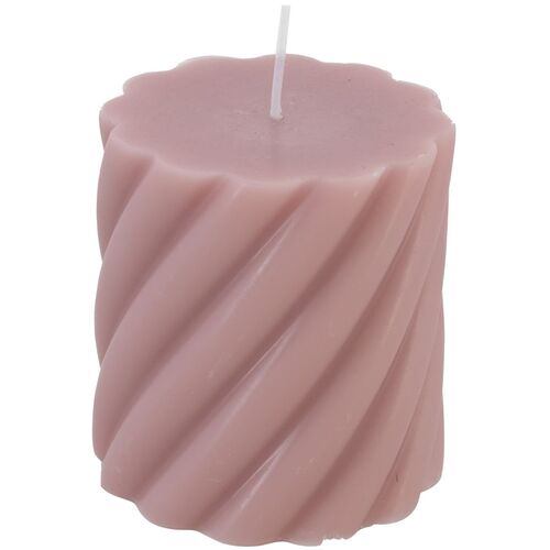 Stumpenkerze mit Zopfmuster Kerzen-Deko in Pastell 7 x 7,5 cm Brenndauer 26 h