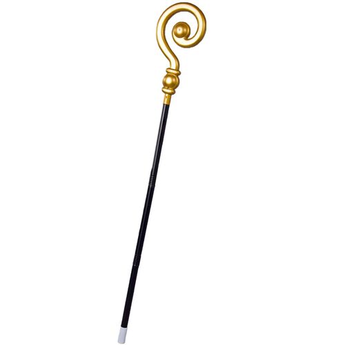 Bischofsstab Gold Schwarz 126 cm lang 4-tlg. steckbar f�r Kinder & Erwachsene