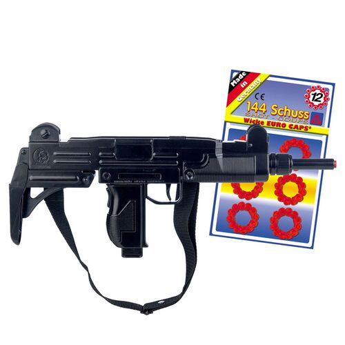 Maschinenpistole Schwarz 47 cm lang M-134 inkl. 144 Schuss-Munition