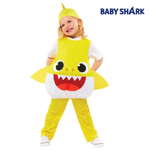 Baby Shark Kost�m kleiner Hai Gelb f�r Kinder