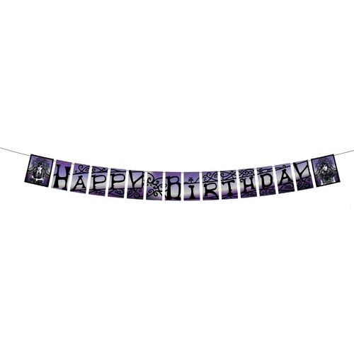 Wednesday Happy Birthday Banner 200 x 18,5 cm Party-Zubeh�r Deko