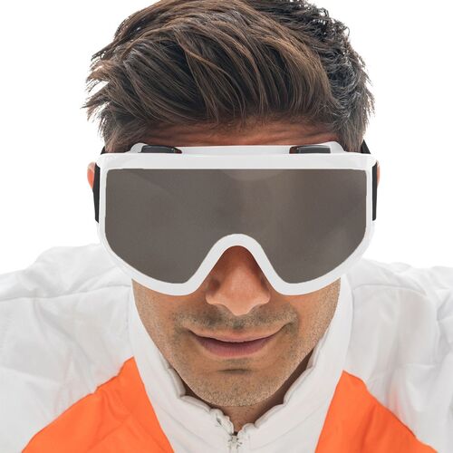 Skibrille wei� mit get�nten Gl�sern Spa�brille Kost�m-Zubeh�r f�r Erwachsene