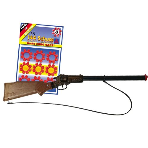 Cowboy Gewehr Rapid Fire 8 Western 65,5 cm inkl. 144 Schuss Munition