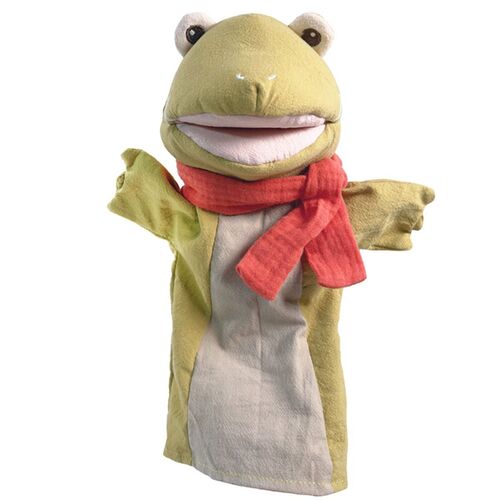 Handpuppe Frosch Quacki mit Schal 26 cm Pl�schtier Puppen- und Kasperletheater