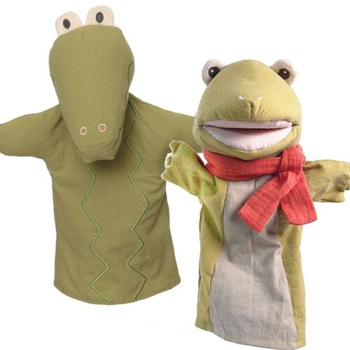Hochwertiges Handpuppen-Set Krokodil & Frosch f�r Puppen- und Kasperletheater