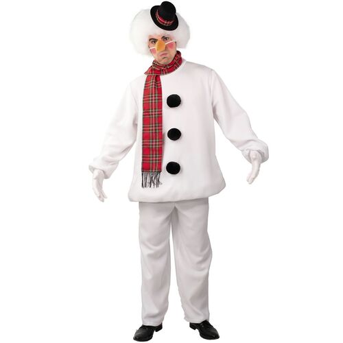 Schneemann Kost�m Mr. Frosty mit Schal Handschuhen und Mini-Zylinder f�r Herren