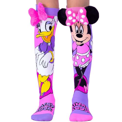 Lustige Minnie & Daisy Socken Pink Lila mit 3D-Effekt f�r Kinder und Erwachsene