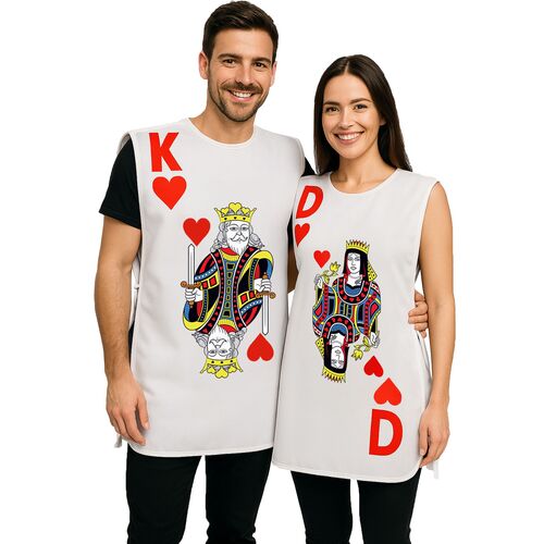 Spielkarten Kost�m Herz Dame und Herz K�nig Paarkost�m f�r Erwachsene