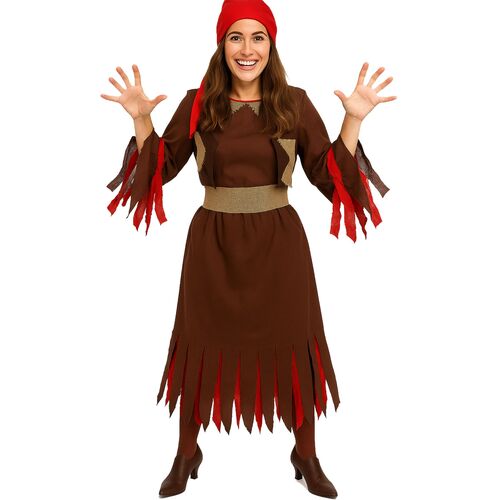 Hexen Kost�m Hexe vom Feuerwald f�r Damen
