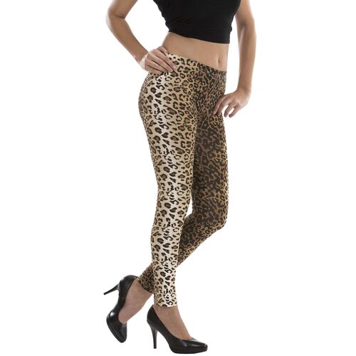 Leoparden Leggings Leo-Look Katze Braun f�r Damen