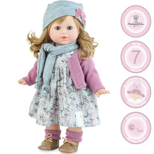 Puppe Hannah 42 cm mit langen Haaren Schlafaugen & Weichk�rper f�r Kinder