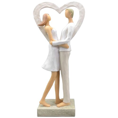 Brautpaar Figur Stehend Liebe Wei mit Herz Tischdeko Hochzeits-Deko