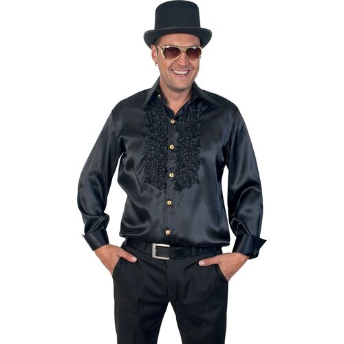 R�schenhemd Schwarz Venezia Musketier f�r Herren