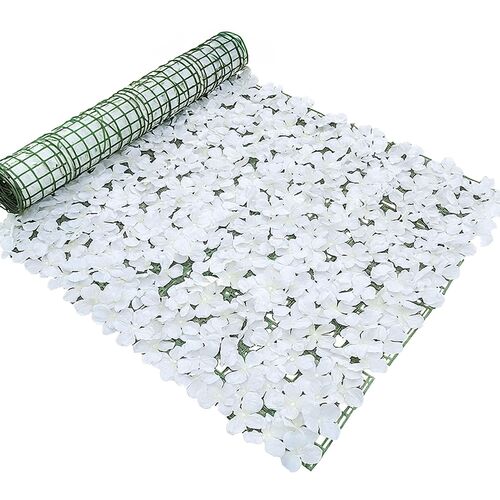 Blumenwand Wei� 100 x 300 cm k�nstliche Bl�tenwand Deko Hochzeit & Geburtstag