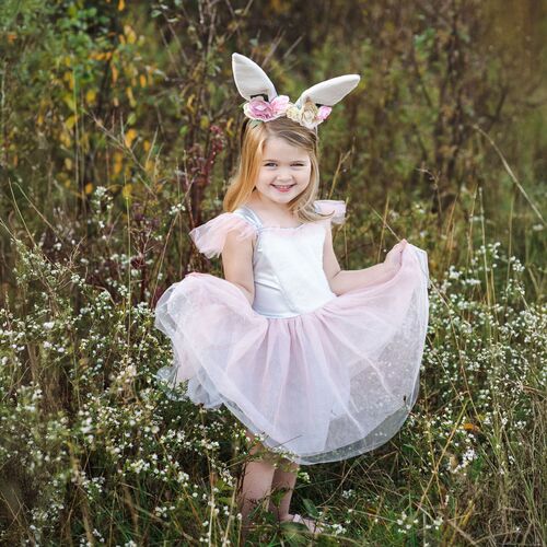Hasen Kost�m Osterhase Flocke Kleid mit Haarreif f�r Kinder