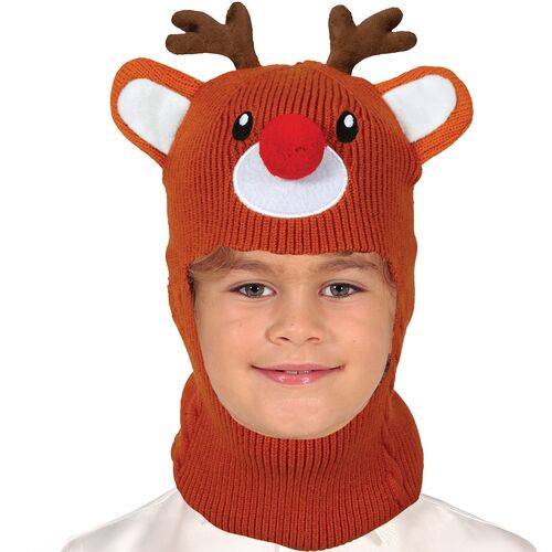 Reh M�tze Rentier Rudolf mit Gesicht Winterm�tze Braun f�r Kinder