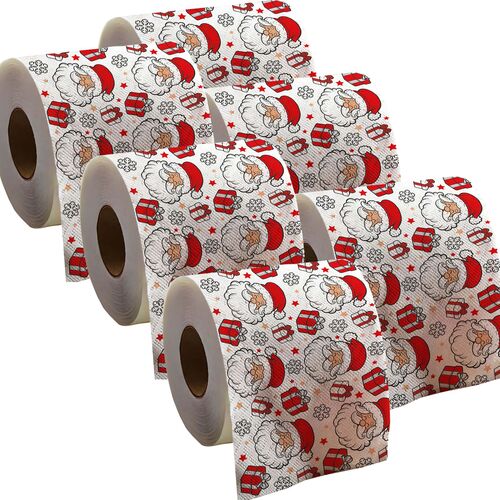 Toilettenpapier 6 Rollen Weihnachten 2lagig mit Weihnachts-Motiv 30m Bad-Deko