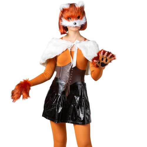 Fuchs Kost�m Tier-Set Maske Handschuhe & Schwanz f�r Erwachsene