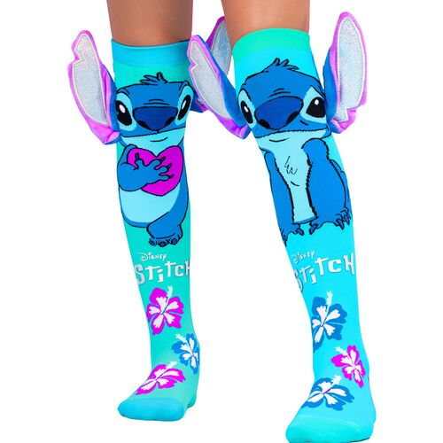 Lustige Stitch Socken mit 3D-Ohren T�rkis Silber f�r Kinder und Erwachsene