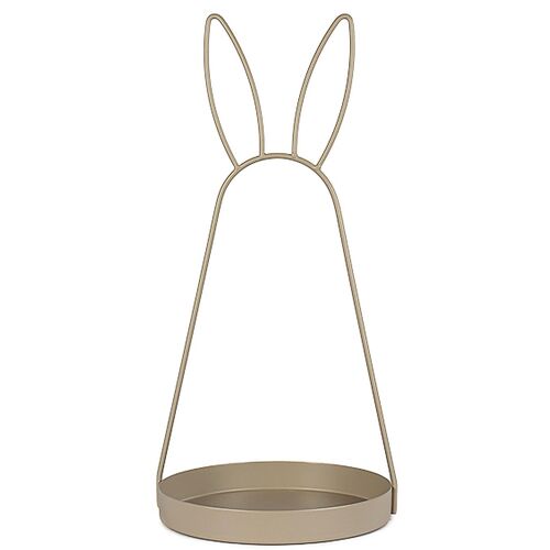 Oster-Deko Serviertablett mit Hasenohren Schale aus Metall 49 cm 