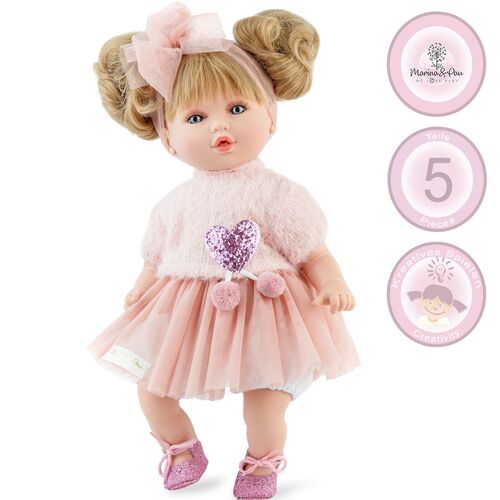Puppe Isabella 40 cm mit Soft Body langen blonden Haaren f�r Kinder