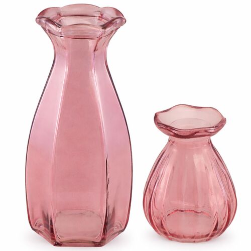 Glasvasen Set Corolle 2er - Mini & gro�e Blumenvase Tisch-Deko