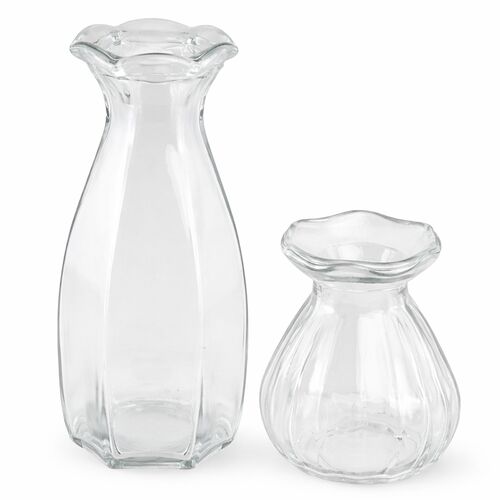 Glasvasen Set Corolle 2er - Mini & gro�e Blumenvase Tisch-Deko