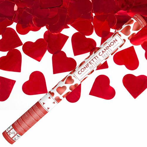 Shooter mit roten Herzen, Konfettikanone 60 cm