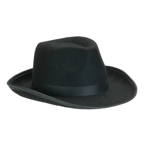 Schwarzer Hut Fedora klassische Kopfbedeckung KW 58 cm fr Herren