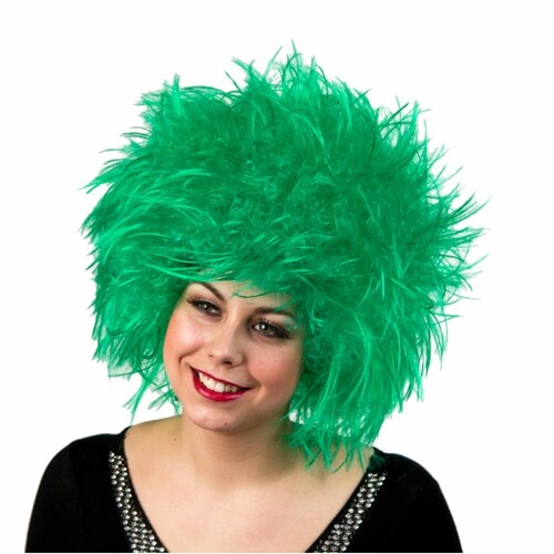 Wuschelkopf Per�cke Nina gr�n f�r Damen Kost�m-Zubeh�r