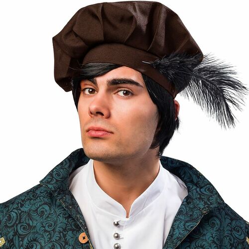 Mittelalter M�tze Barett braun KW 59 cm f�r Herren