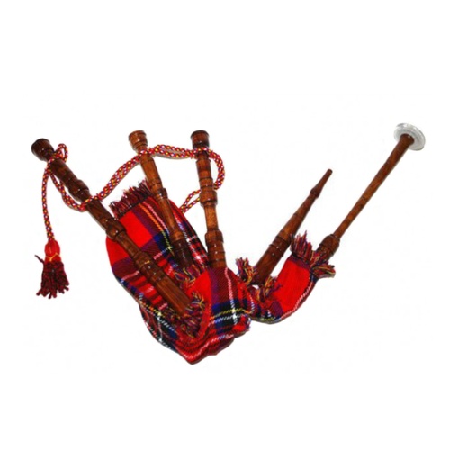 Dudelsack rot-kariert aus Holz mit Funktion Kost�m-Zubeh�r f�r Erwachsene