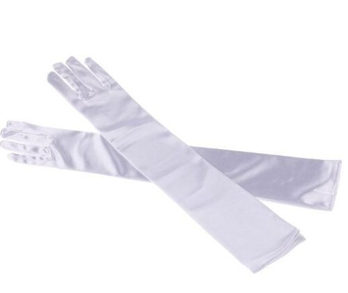 Satin-Handschuhe 40 cm wei� Charleston 20er Jahre f�r Damen