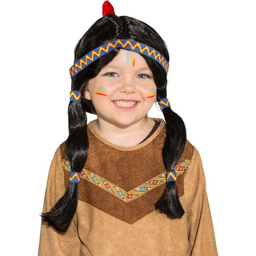 Indianer Per�cke Squaw f�r Kinder mit Feder