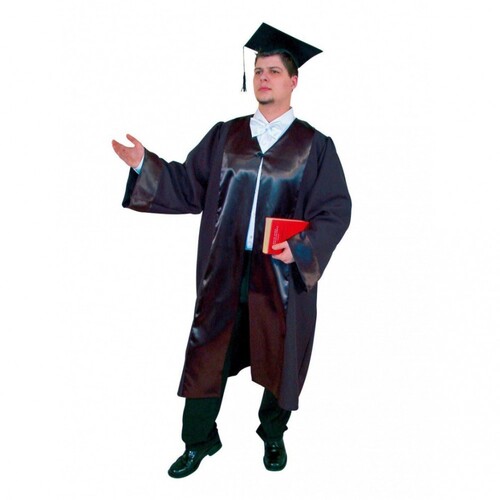 Richter Kost�m Talar schwarz lange Robe mit Satinkragen f�r Herren