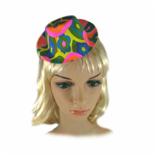 Flower Power Mini Hut bunt Unisex Kost�m-Zubeh�r