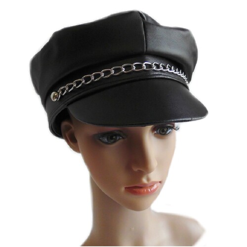 Rocker M�tze Retro Biker Kappe KW 58 cm Kost�m-Zubeh�r f�r Erwachsene