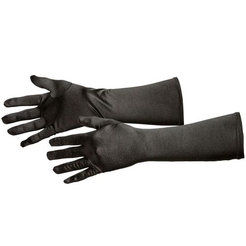 Satin-Handschuhe schwarz 40cm lang f�r Damen