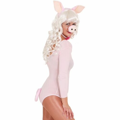 Schweine Kost�m-Zubeh�r Set aus Haarreif Nase und Schwanz